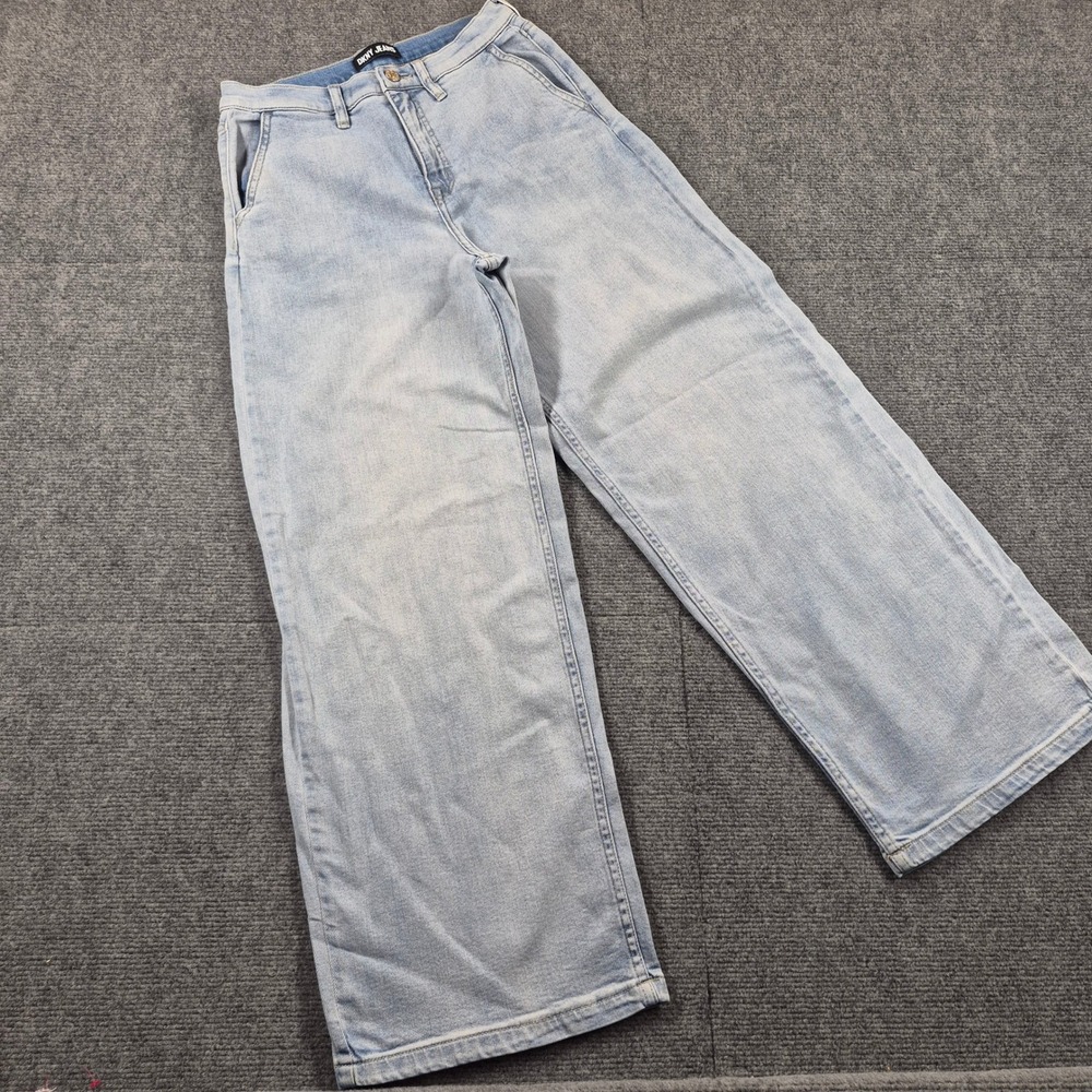 DKNY Jeans Womens Light Wash Wide Leg High Rise Denim Pants Size 29